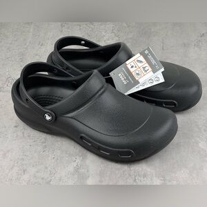Crocs Bistro Clogs M10 W12 Slip Resistant Work Chef Nurse Black Shoes 10075